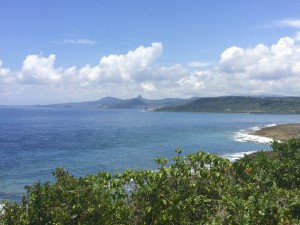 View of the coast line from the park