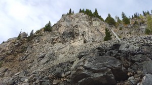 The old KVR grade hanging off the edge of the canyon